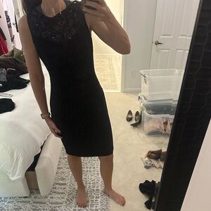 Ralph Lauren black and sequins midi dress.